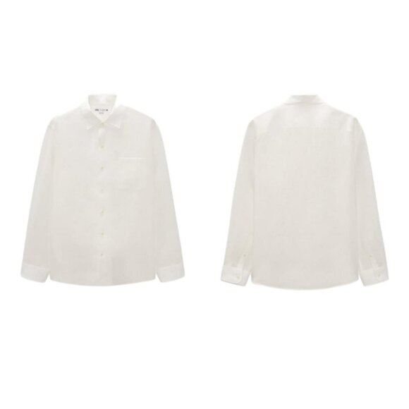100% LINEN SHIRT WHITE | 4478/561 SIZE S - Picture 1 of 16